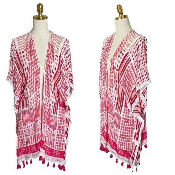 CASLON | Women’s Hippie Boho Tie Dye Kimono Cardigan Swimsuit Cover-Up One Size - Picture 2 of 8
